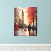 Een wandeling in Londen Canvas Poster Print (Insitu (Houten vloer))