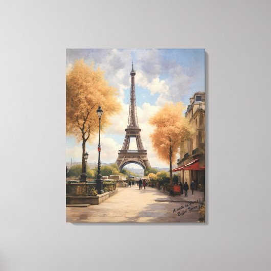 Een wandeling in Paris Canvas Poster Print (Voorkant)