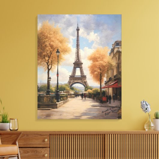 Een wandeling in Paris Canvas Poster Print (Insitu (Woonkamer))