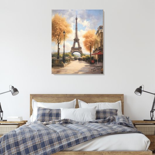 Een wandeling in Paris Canvas Poster Print (Insitu (Slaapkamer))