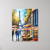 Een wandeling in Paris Stretch Canvas Waterverf Pr Afdruk (Voorkant)