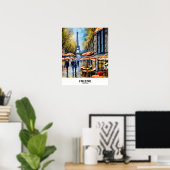 Een wandeling in Paris Wall Art Poster print leven (Thuiskantoor)
