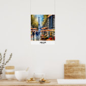 Een wandeling in Paris Wall Art Poster print leven (Keuken)