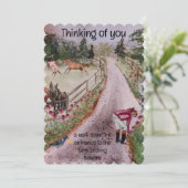 Een wandeling langs de ingang van het boerderij feestdagenkaart (Staand voorkant)