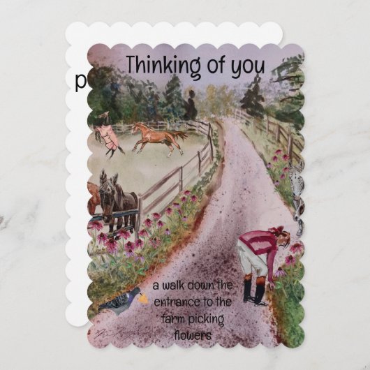 Een wandeling langs de ingang van het boerderij feestdagenkaart (Voorkant / Achterkant)