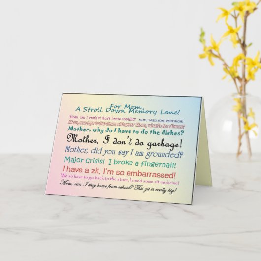 Een wandeling langs Memory Lane Kaart (Gele Bloem)