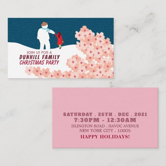 Een wandeling met Sneeuwman, Kerstfeest Ticket Informatiekaartje (Voorkant / Achterkant)