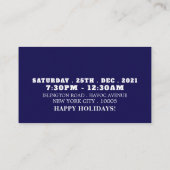 Een wandeling met Sneeuwman, Kerstfeest Ticket Uit Informatiekaartje (Achterkant)