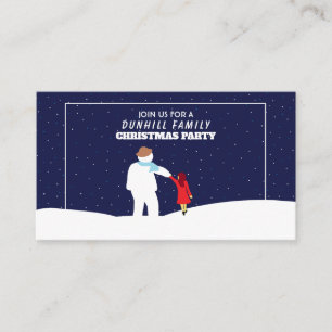 Een wandeling met Sneeuwman, Kerstfeest Ticket Uit Informatiekaartje