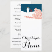 Een wandeling met Sneeuwman Kerstmenu Menu (Voorkant / Achterkant)