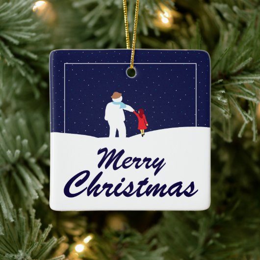 Een wandeling met Snowman-keramische keramiek Keramisch Ornament (Boom)