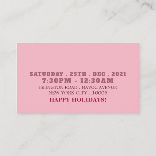 Een wandeling met Snowman, kerstfeest Ticket Informatiekaartje (Achterkant)