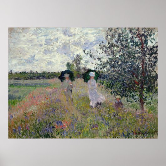Een wandeling nabij Argenteuil - Claude Monet Poster (Voorkant)
