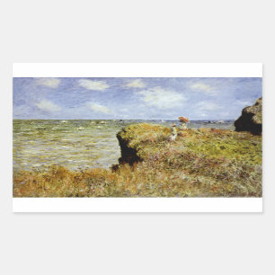 Een wandeling op de Cliffs in Pourville Rechthoekige Sticker