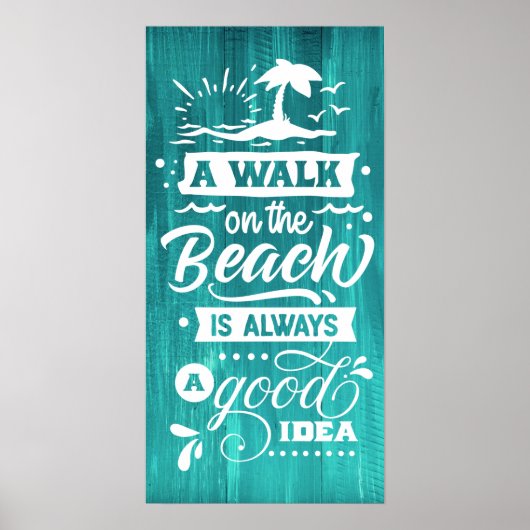 Een wandeling op het strand is altijd een goed ide poster (Voorkant)