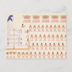 Een wandschilderij in Beni Hasan die de bewegende Briefkaart