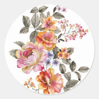 Een wandtapijt van bloemen ronde sticker