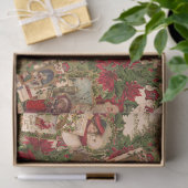 Een warboel van victoriaanse kerstkaarten tissuepapier (Geschenk)