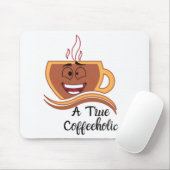 Een ware koffieverslaafde  muismat (Met muis)