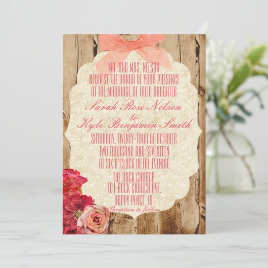 Een ware liefde verhaal bruiloft uitnodiging (Staand voorkant)