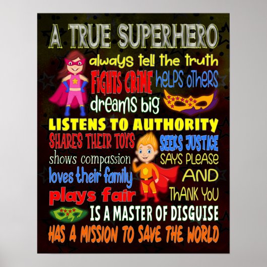 Een ware superheld Fun - 16x20 Poster (Voorkant)