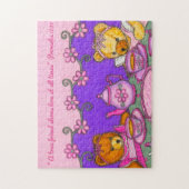 Een ware vriendjesliefde op elk moment~Beren Tea P Legpuzzel (Verticaal)