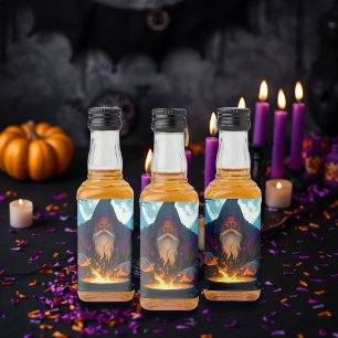 Een Warlock brouwt een Halloween-feest Likeurfles Etiket