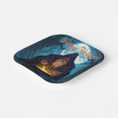 Een Warlock brouwt een Halloween-feest Papieren Bordje (Gebogen)