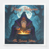 Een Warlock brouwt een Halloween-feest Servet (Voorkant)