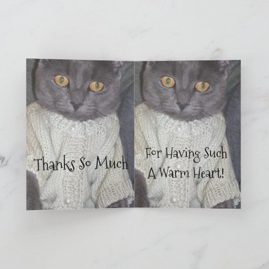 Een warm hart dank u bedankkaart (Binnen)