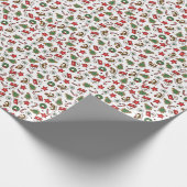 Een warm kerstpatroon met sneeuwpoppen en decorati cadeaupapier (Hoek)