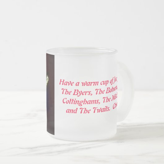 Een warm kopje Joe hebben Matglas Koffiemok (Voorkant rechts)