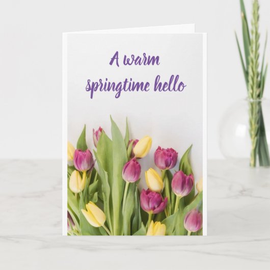 **EEN WARM SPRINGTIME/EENVOUDIGER HALLO** KAART (Voorkant)