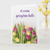 **EEN WARM SPRINGTIME/EENVOUDIGER HALLO** KAART (Gele Bloem)