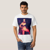 een warm zwart meisje uit de visnet bikini t-shirt (Voorkant volledig)