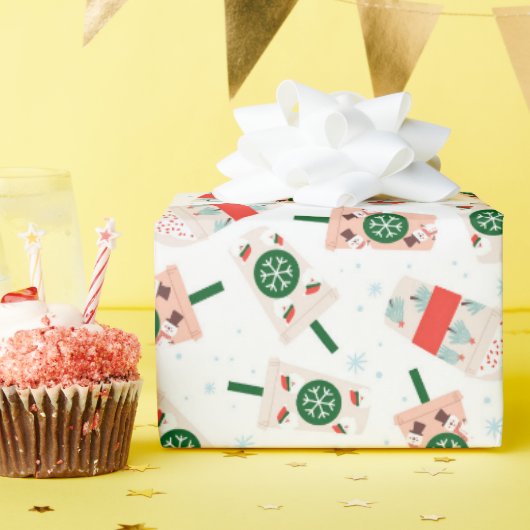 Een warme drink vol winterse vibes cadeaupapier (Verjaardagsfeest)