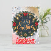 Een warme en heerlijke vrolijke kerst feestdagenkaart (Staand voorkant)