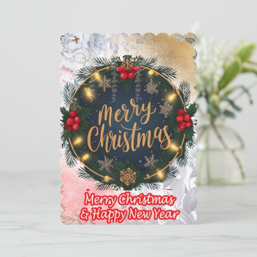 Een warme en heerlijke vrolijke kerst feestdagenkaart (Staand voorkant)