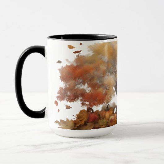 Een warme en kleurrijke herfstscène mok (Links)