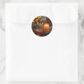 Een warme kerst ronde sticker (Tas)