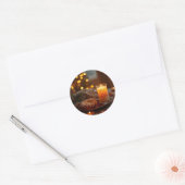 Een warme kerst ronde sticker (Envelop)