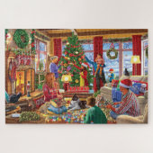 Een warme kerstbijeenkomst legpuzzel (Horizontaal)