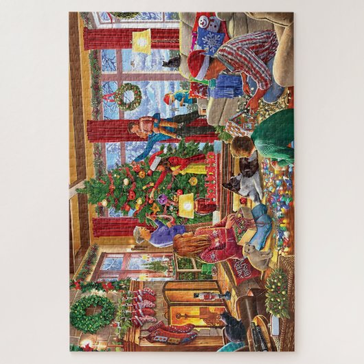 Een warme kerstbijeenkomst legpuzzel (Verticaal)