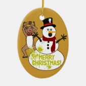 Een warme kerstboodschap keramisch ornament (Voorkant)