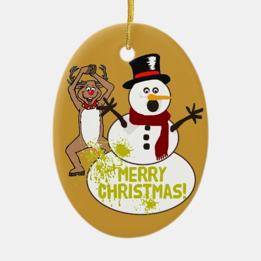 Een warme kerstboodschap keramisch ornament (Voorkant)