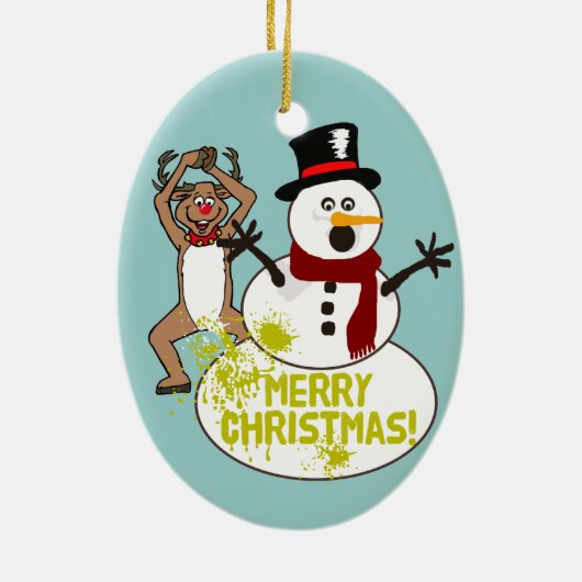 Een warme kerstboodschap keramisch ornament (Achterkant)