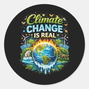 Een warmer wordende wereld ronde sticker