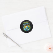 Een warmer wordende wereld ronde sticker (Envelop)
