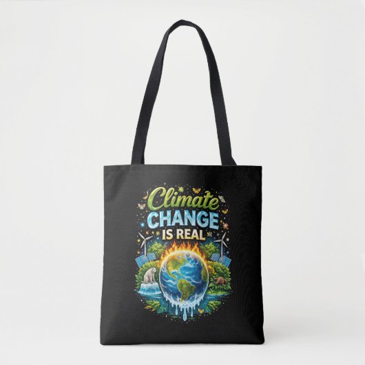 Een warmer wordende wereld tote bag (Voorkant)