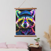 Een wasbeer in een bril hangend wandkleed (Slaapkamer)
